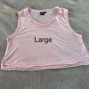 Mono B Light Pink Sheer Crop Top